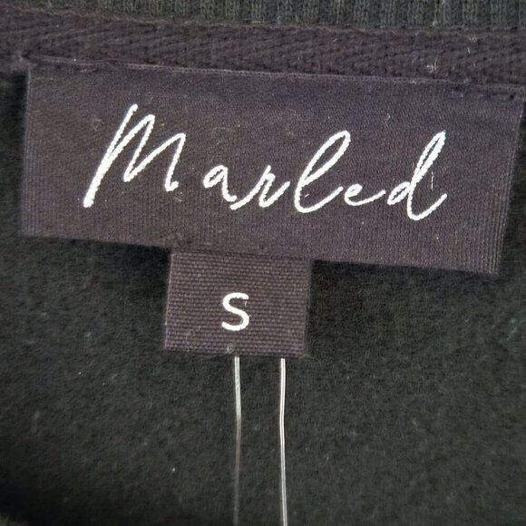 Marled NWT Black With Silver Foil Hearts Crewneck Sweaters Size S - Picture 6 of 7